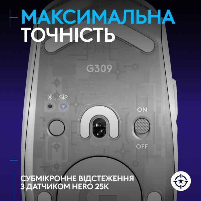 Мышка Logitech G309 Lightspeed Wireless/Bluetooth Black (910-007199) изображение 4