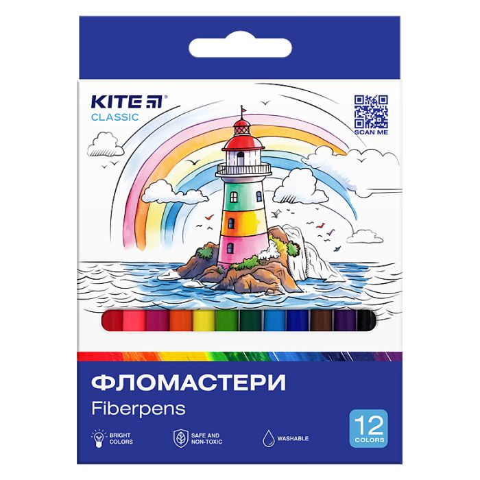 Фломастеры Kite Classic 12 цветов (K-447)
