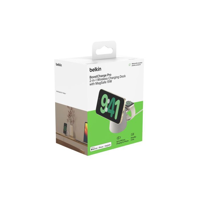 Зарядное устройство Belkin 2in1 MagSafe iPhone/Watch/AirPods Sand Mass (WIZ020VFH37) изображение 12