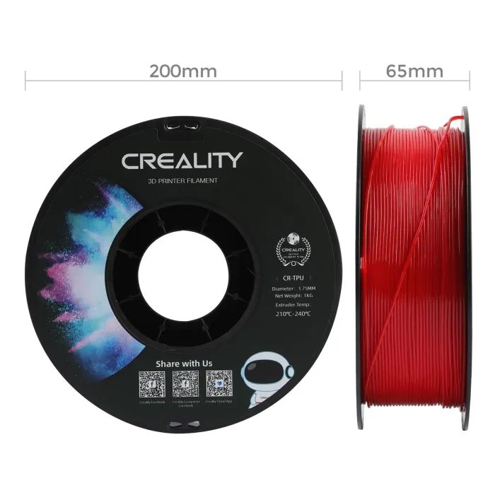 Пластик для 3D-принтера Creality TPU 1кг, 1.75мм, blue (3301040039) изображение 6