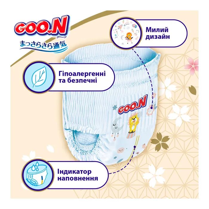 Підгузки GOO.N Premium Soft Трусики розмір 4 L 9-14 кг 88 шт (F1010101-157-2) зображення 6