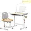 Парта со стулом Evo-kids (стол+стул+полка+лампа) Gray (Evo-17 G Ergo) изображение 3