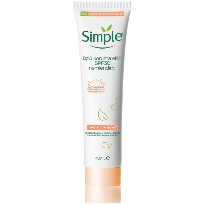 Крем для обличчя Simple Protect & Glow Потрійного захисту з SPF 30 Зволожувальний 40 мл (8717163866900)
