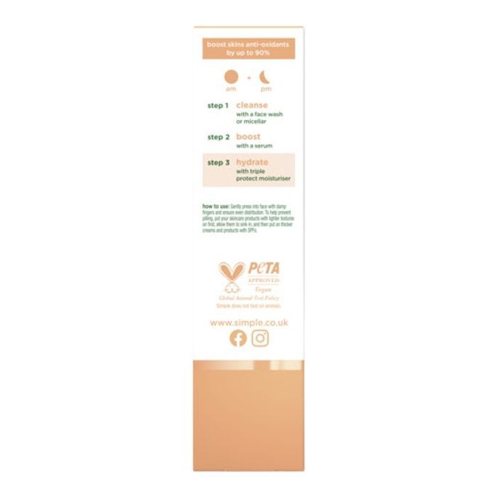 Крем для обличчя Simple Protect & Glow Потрійного захисту з SPF 30 Зволожувальний 40 мл (8717163866900) зображення 4