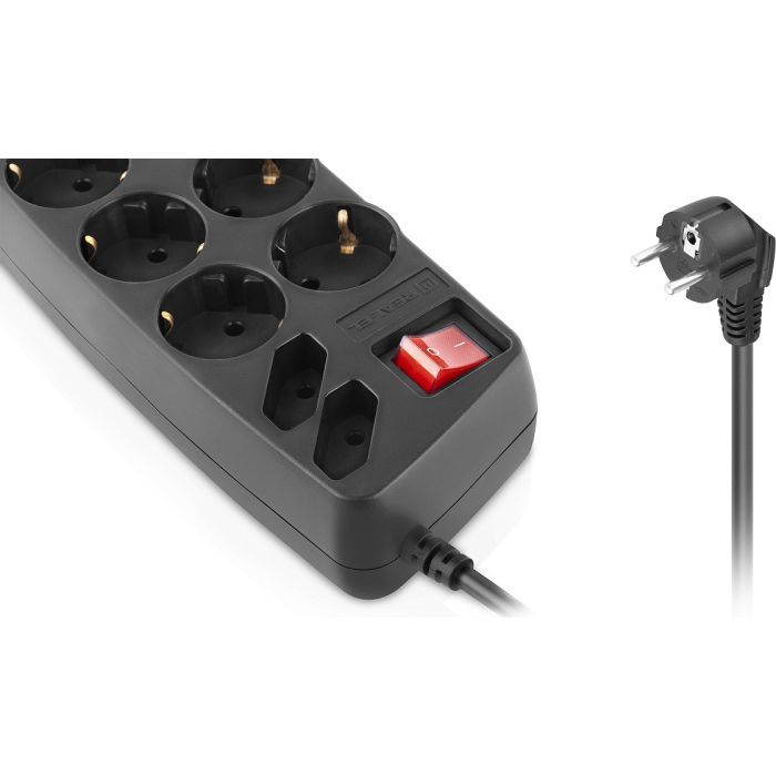 Мережевий фільтр живлення REAL-EL REAL-EL RS-10 Protect, 3m, black (EL122300039) зображення 3