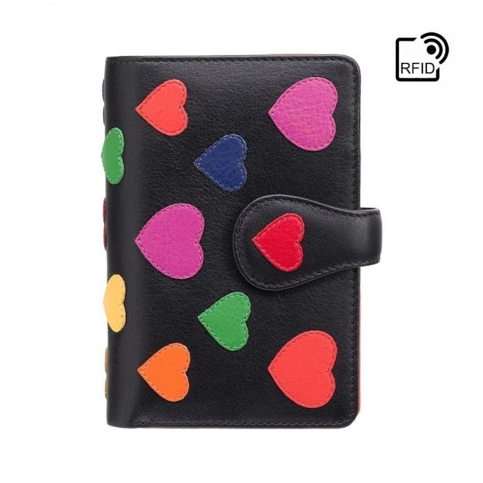 Гаманець Visconti LV4 Crush з RFID Black-Multi Love (LV4 BK MULTI)