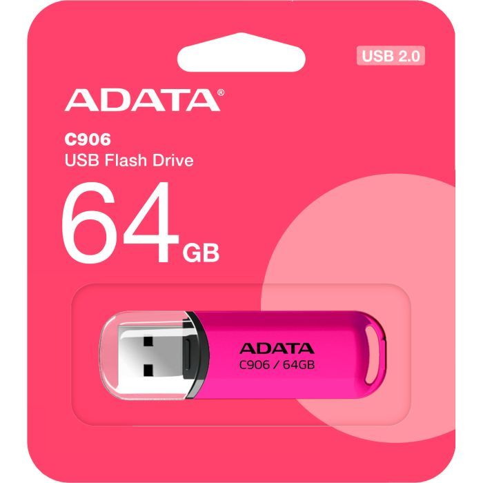USB флеш накопитель ADATA 64GB C906 Pink USB 2.0 (AC906-64G-RPP) изображение 3