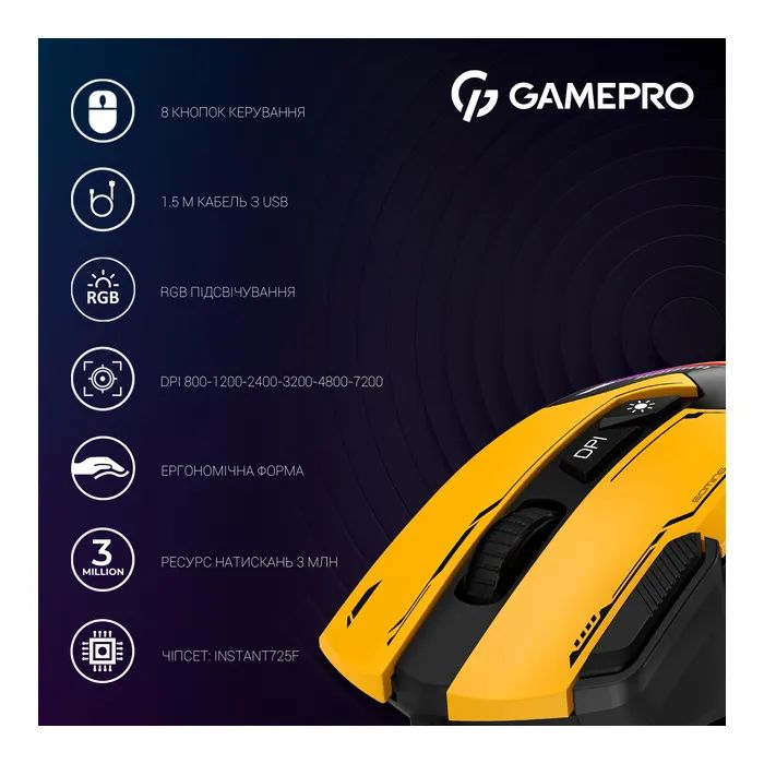 Мишка GamePro GM300R USB Red/Black (GM300R) зображення 9