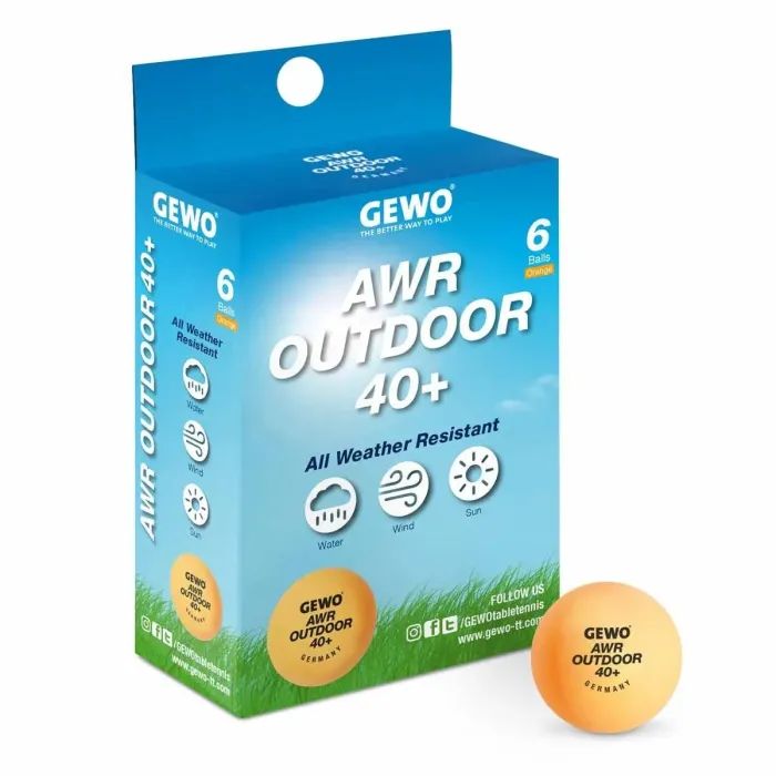 Мячик для настольного тенниса Gewo AWR Outdoor 40+ orange 6шт (96614200) (931308) изображение 2