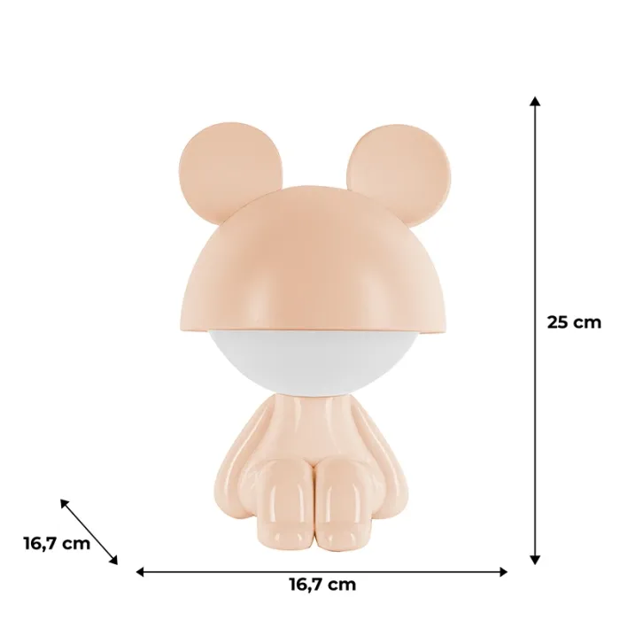 Нічник Kite Світильник LED з акумулятором Cute Mouse, персиковий (K25-316-2-4) зображення 6