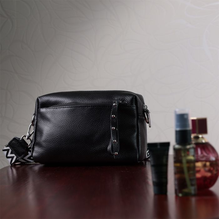 Сумка Vintage Женская кожаная Черная (22654) изображение 11