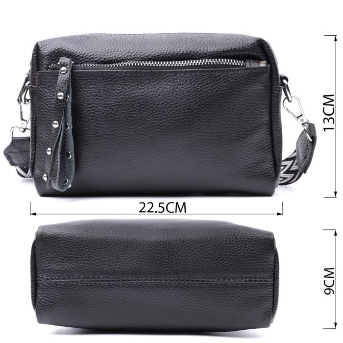 Сумка Vintage Женская кожаная Черная (22654) изображение 3