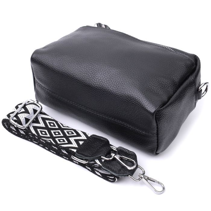 Сумка Vintage Женская кожаная Черная (22654) изображение 7