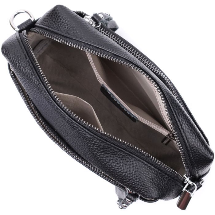 Сумка Vintage Женская кожаная Черная (22654) изображение 9