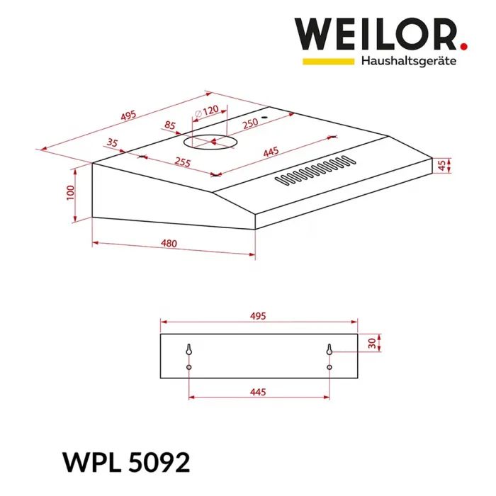 Вытяжка кухонная Weilor WPL 5092 I изображение 9