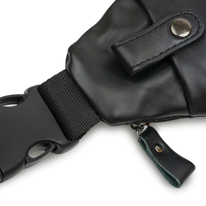 Сумка Vintage Через плечо кожаная Черная (14997) изображение 7