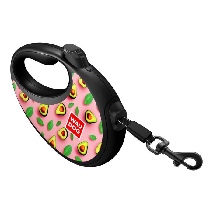 Повідець для собак WAUDOG R-leash з контейнером для пакетів "Авокадо на рожевому", світловідбивна стрічка, M (256-4051) зображення 4
