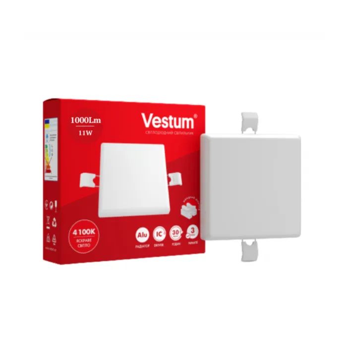 Светильник Vestum LED "без рамки" квадрат 11W 4100K (1-VS-5511)