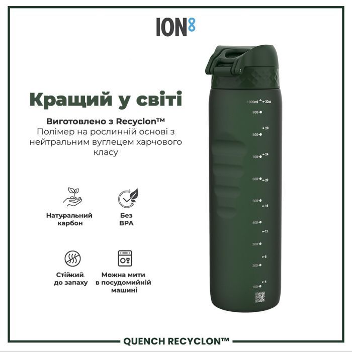 Пляшка для води ION8 OneTouch 1000 мл BPA Free, Rose Quartz (I8RF1000ROS) зображення 6
