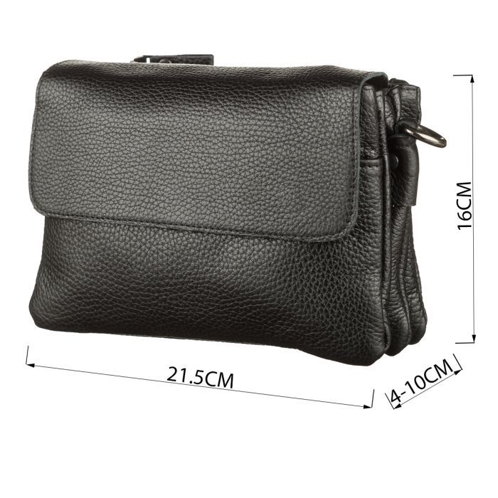 Сумка Shvigel Чоловіча шкіряна Чорна (11038) зображення 3