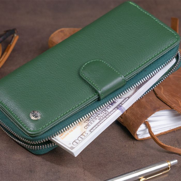 Гаманець ST Leather Зі шкіри унісекс Чорний (19300) зображення 8