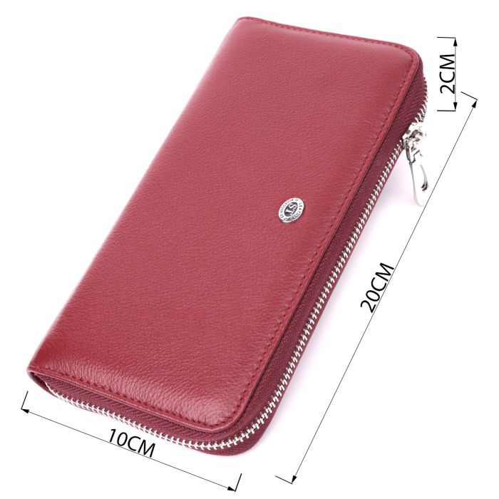 Гаманець ST Leather З натуральної шкіри Бордовий (22560) зображення 3