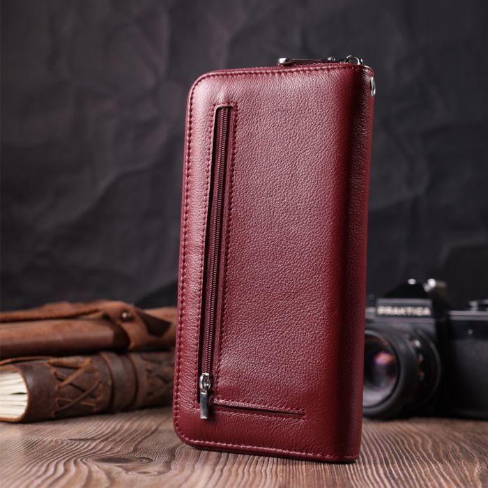 Гаманець ST Leather З натуральної шкіри Бордовий (22560) зображення 9