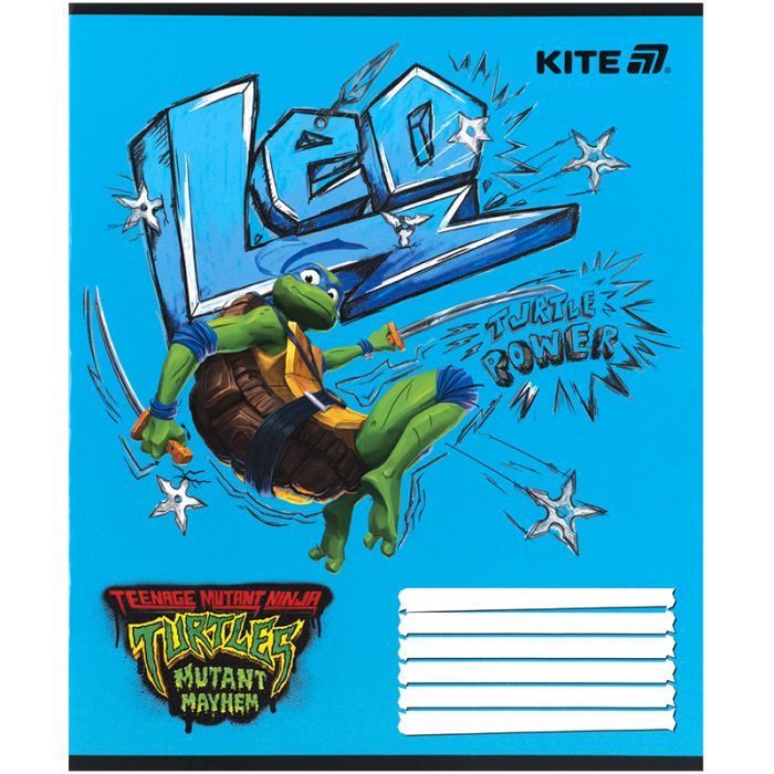 Тетрадь Kite Ninja Turtles, 12 листов, косая линия (NT25-235) изображение 4