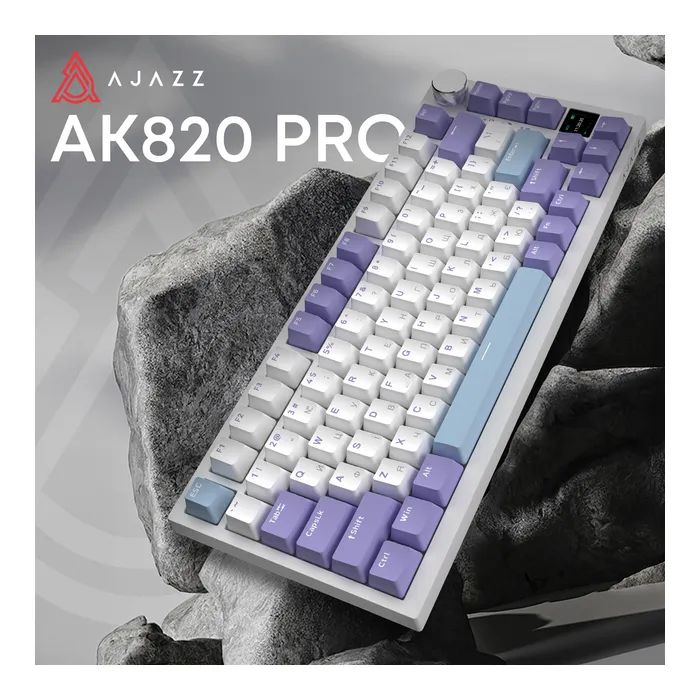 Клавиатура Ajazz AK820 Pro Gift Switch Purple RGB USB/Wireless/Bluetooth UA Purple (AK820PRO-G-PWB) изображение 7