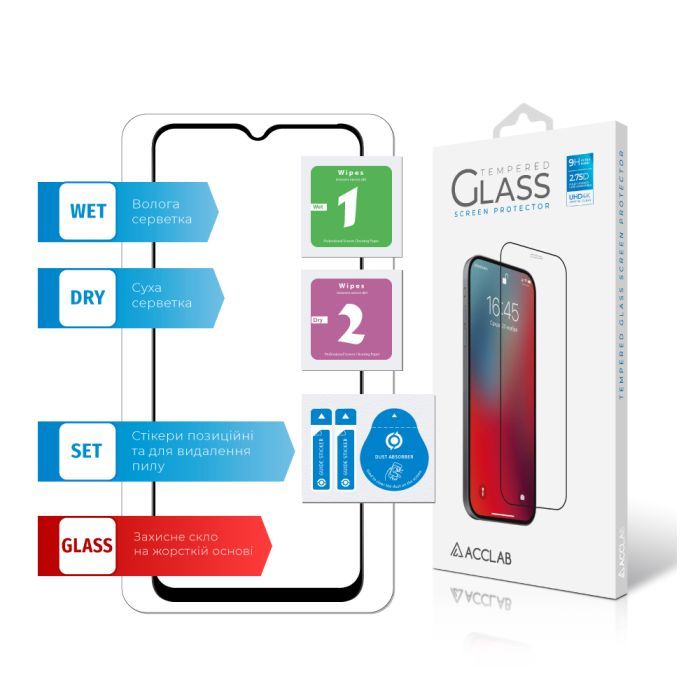 Скло захисне ACCLAB Full Glue Tecno Spark 9 Pro Black (1283126547300) зображення 7