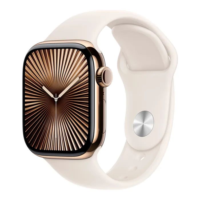 Смарт-годинник Apple Watch Series 10 GPS + Cellular 42mm Natural Titanium Case with Stone Grey Sport Band - S/M (MWXD3QH/A)