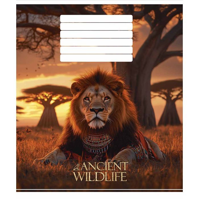 Тетрадь Школярик Ancient wildlife 24 листа клетка (024-3547K) изображение 4