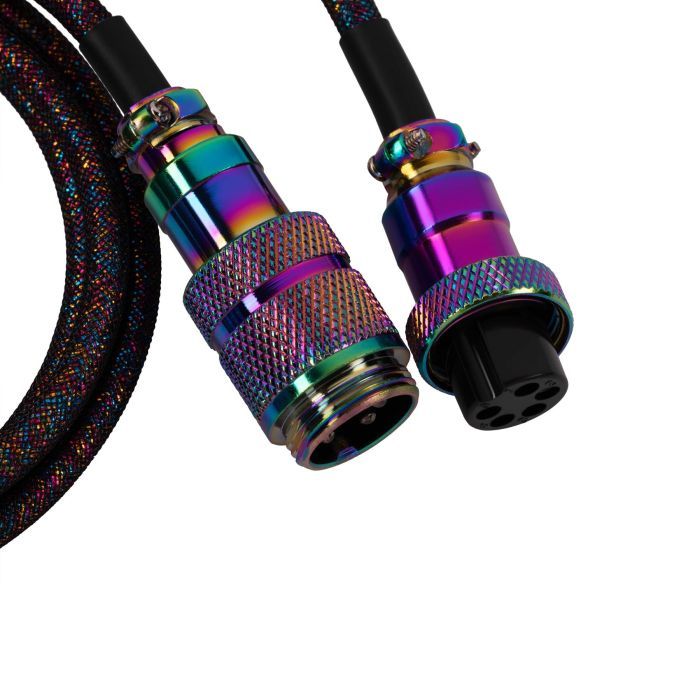 Дата кабель USB-C + USB A to USB-C 1.08m Premium Coiled Aviator black Keychron (CAB7_KEYCHRON) зображення 3