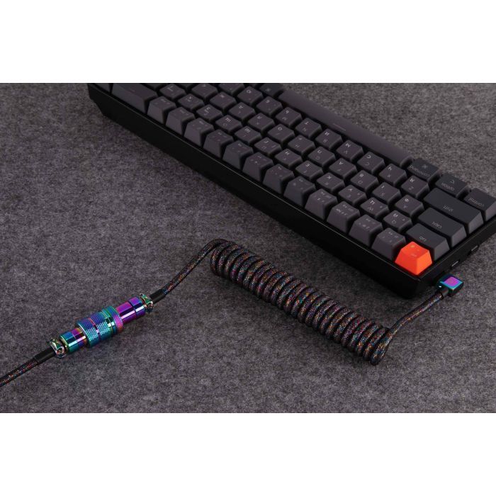 Дата кабель USB-C + USB A to USB-C 1.08m Premium Coiled Aviator black Keychron (CAB7_KEYCHRON) зображення 5