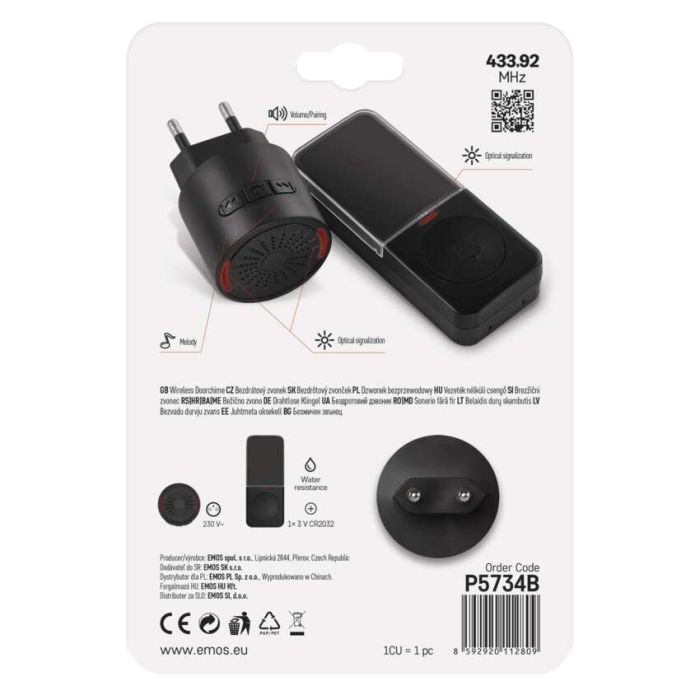 Дверний дзвінок EMOS бездротовий EMOS P5734 (P5734) зображення 7