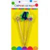 Свеча Maxi Stars "4" висотою 4,5 см, 3 шт. (MX620080-4)