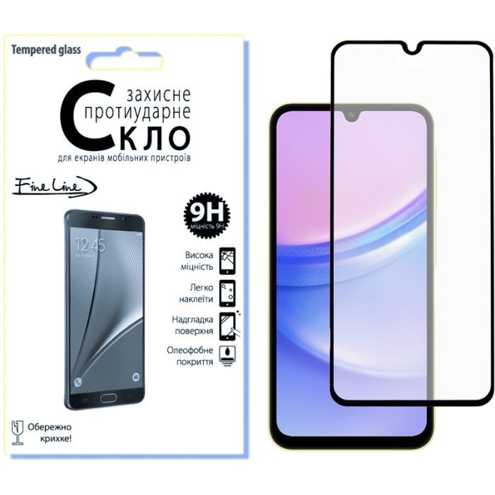 Скло захисне Fine Line Samsung Galaxy A25 Black (FL-TGFG-336)