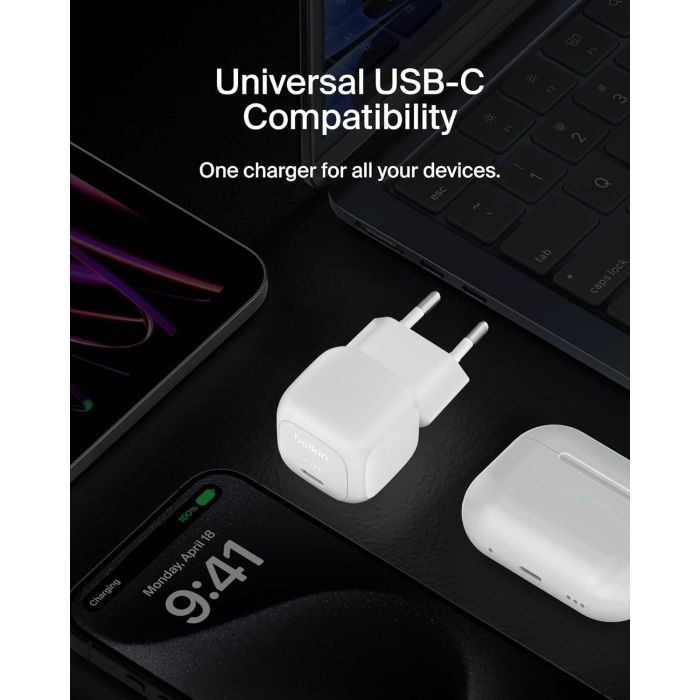 Зарядное устройство Belkin USB-C PD20W PPS white (WCA009KQWH) изображение 9