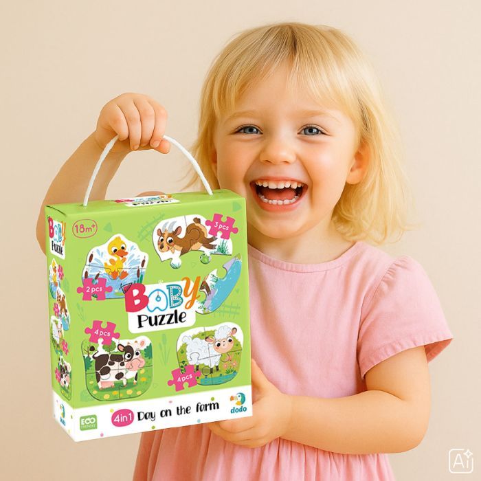 Пазл DoDo 4 в 1 Baby puzzle. День на фермі (300687) зображення 6