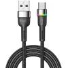 Дата кабель USB 2.0 AM to USB-C 1.0m 3A LED black Essager (EXCT-XCD01)