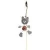 Іграшка для котів Hippie Pet Вудка з ведмедиком сіра 40 см (HIPCW2303010-1)