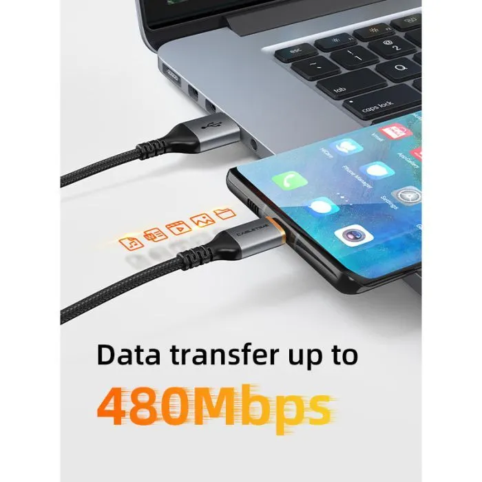 Дата кабель USB 2.0 AM to USB-C 1.5m Cabletime (CA915224) изображение 3