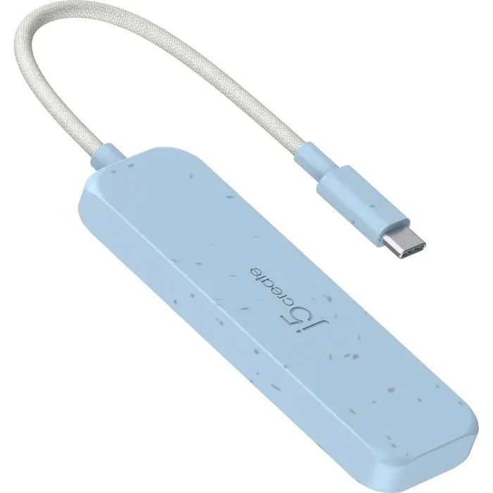 Концентратор J5create USB-C to 4xUSB-A 3.2 10Gbps cyan (JCH341EC-N) зображення 2