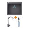 Мойка кухонная Adamant Univer сірий + змішувач + дозатор (4824296902104)