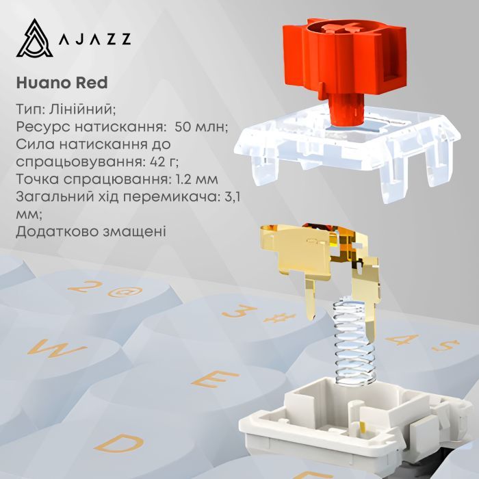 Клавиатура Ajazz AKP815 RGB Red Switch USB UA White/Blue (AKP815-R-WBO) изображение 4