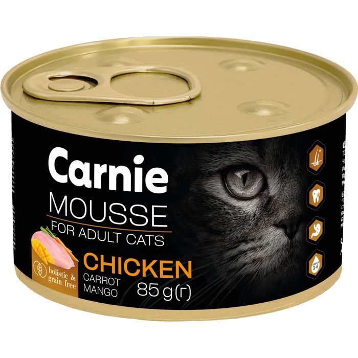 Паштет для кошек Carnie с курицей, манго, морковью и желе 85 г (4820255195599)