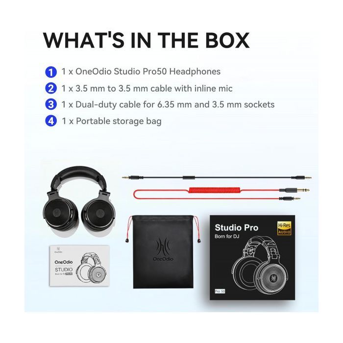 Наушники OneOdio Pro 50 3,5мм/6,35мм Grey (Pro 50 Grey) изображение 3