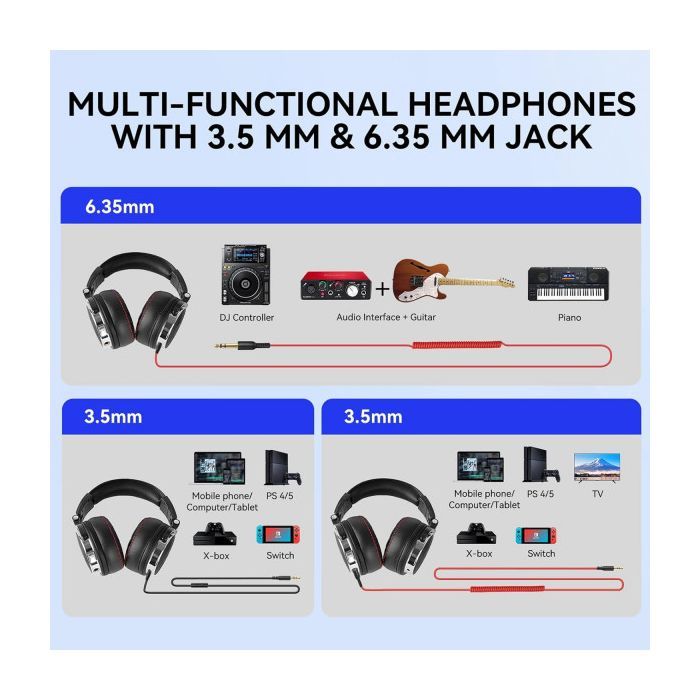 Наушники OneOdio Pro 50 3,5мм/6,35мм Grey (Pro 50 Grey) изображение 4