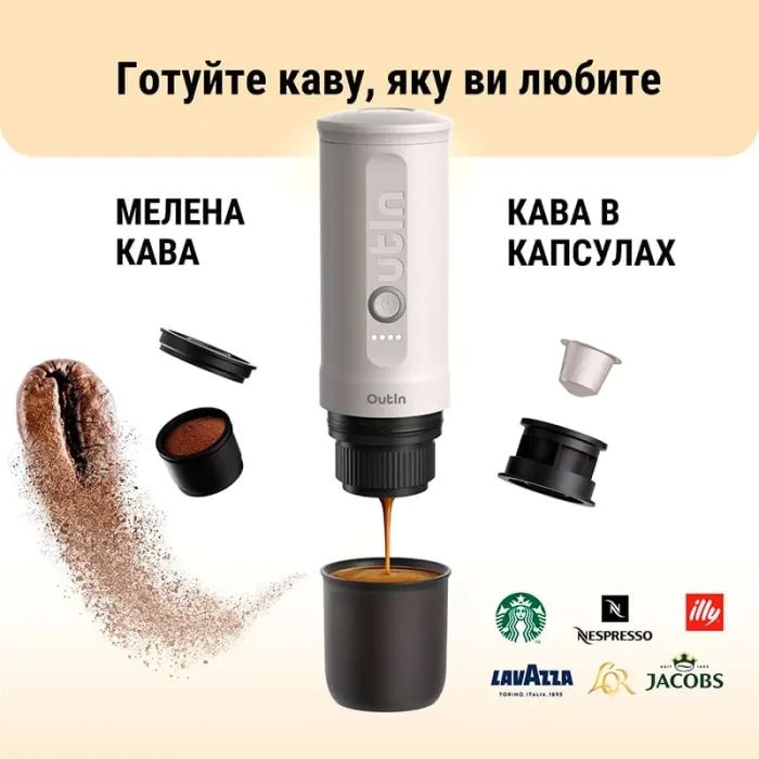 Кофеварка кемпинговая Outin Nano Espresso Machine OTEM-01 Pearl White (OTEM-01-PW) изображение 7