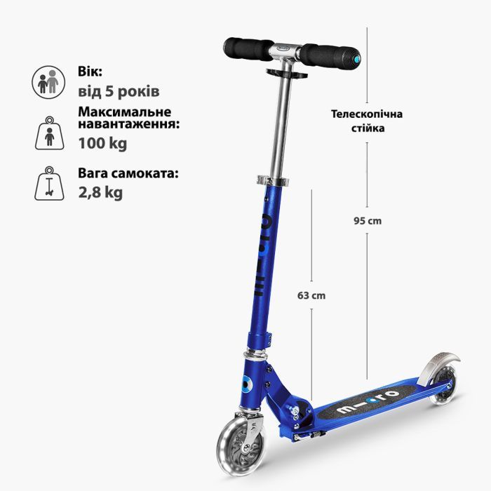Самокат Micro Sprite LED Неохром (SA0237) зображення 3